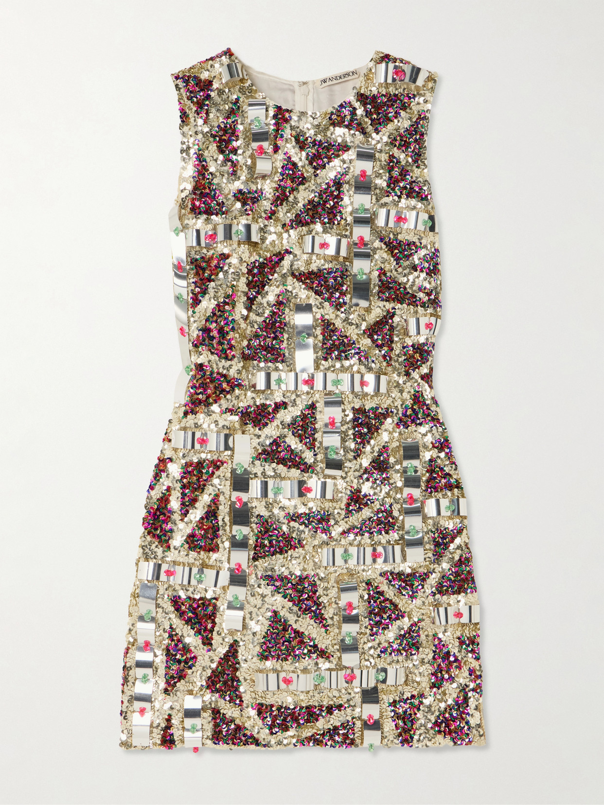 Jw Anderson Embellished Sequinned Tulle Mini Dress In Multi