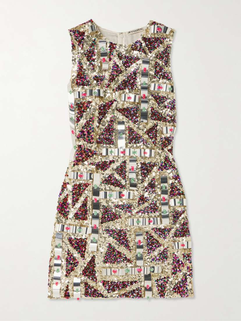 JW Anderson Embellished Sequinned Tulle Mini Dress