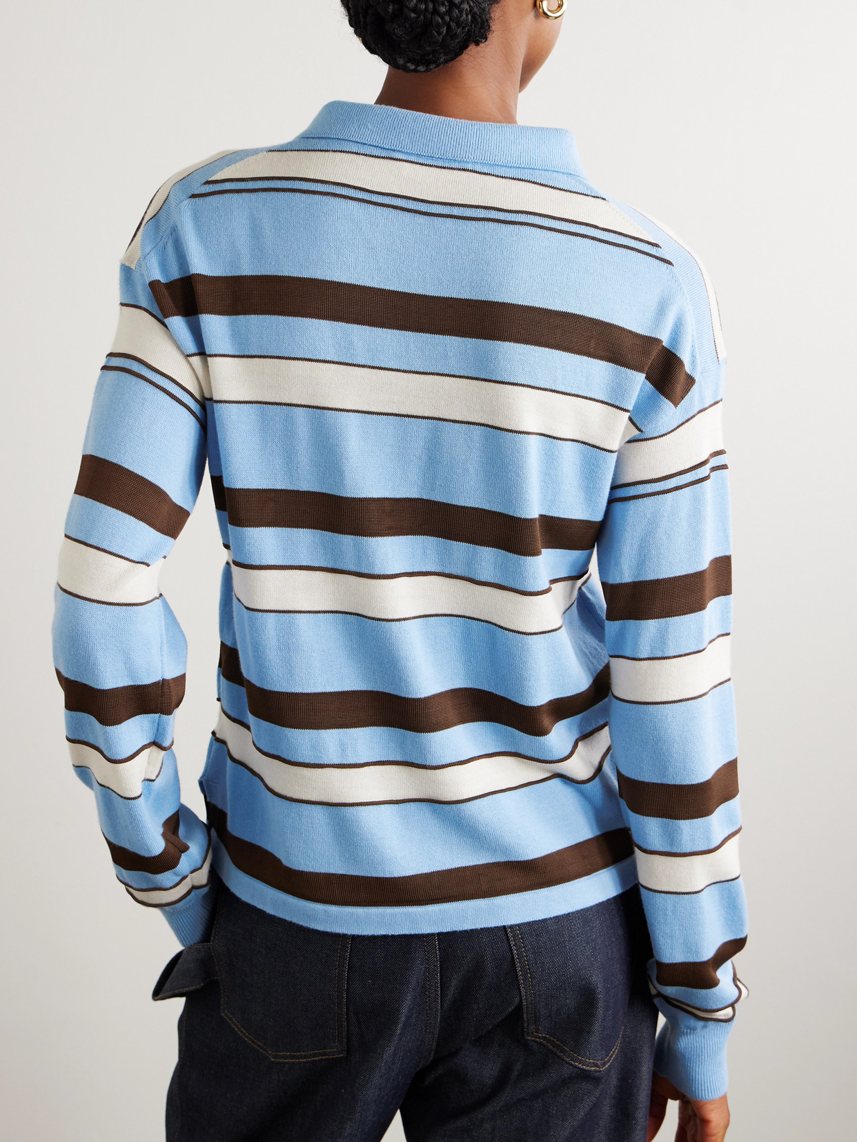 Striped Cotton And Wool-Blend Polo