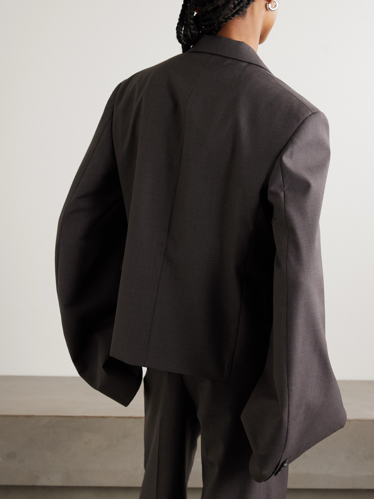 Jw Anderson Wool-twill Blazer In Brown