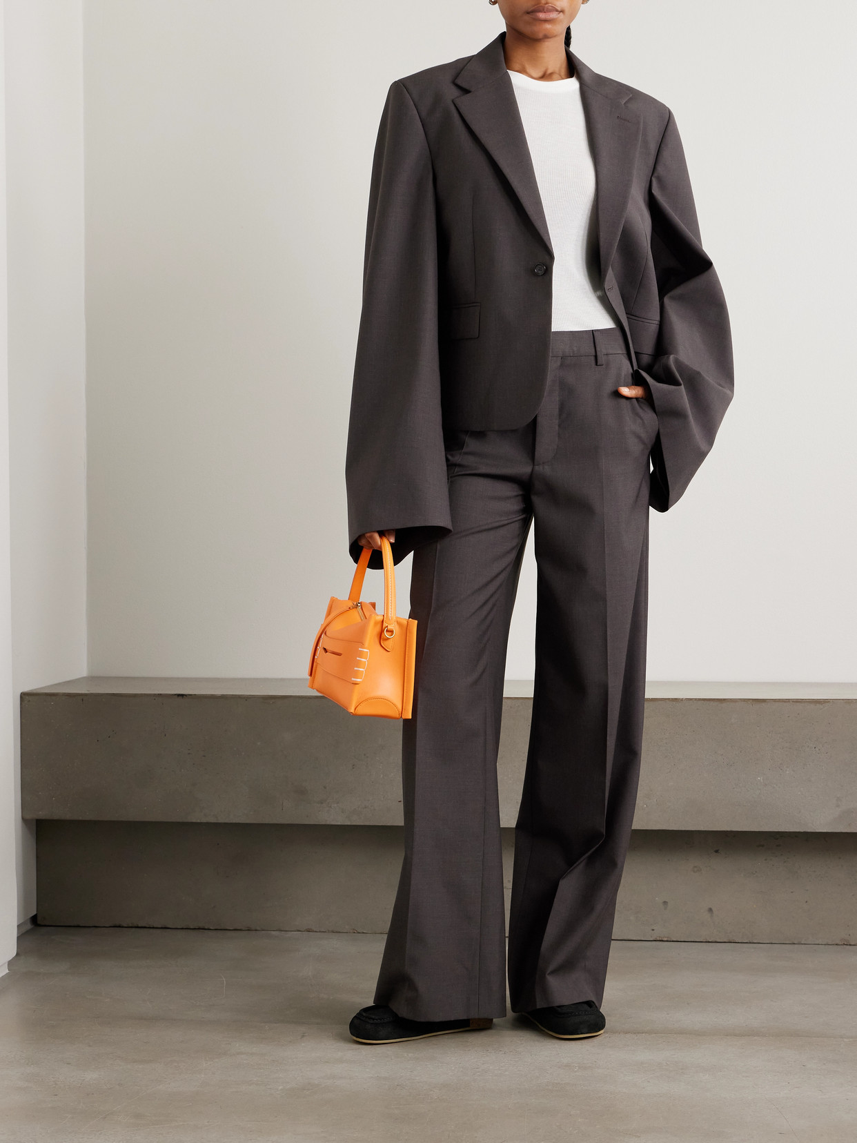 Jw Anderson Wool-twill Blazer In Brown