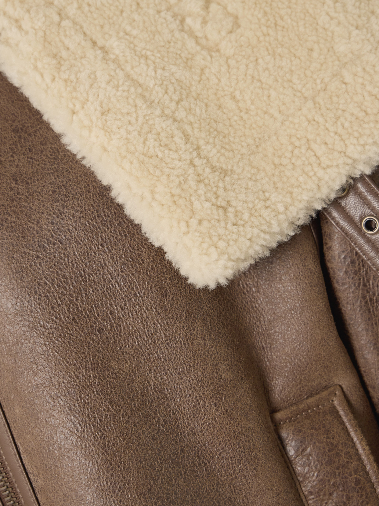 Jw Anderson Oversized Belted Shearling Jacket In Brown