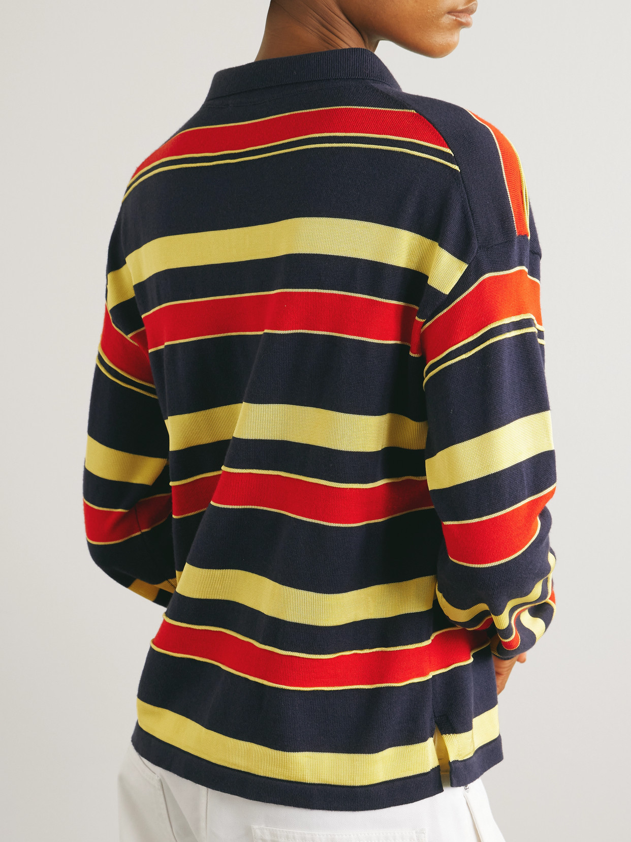 Striped Cotton And Wool-Blend Polo
