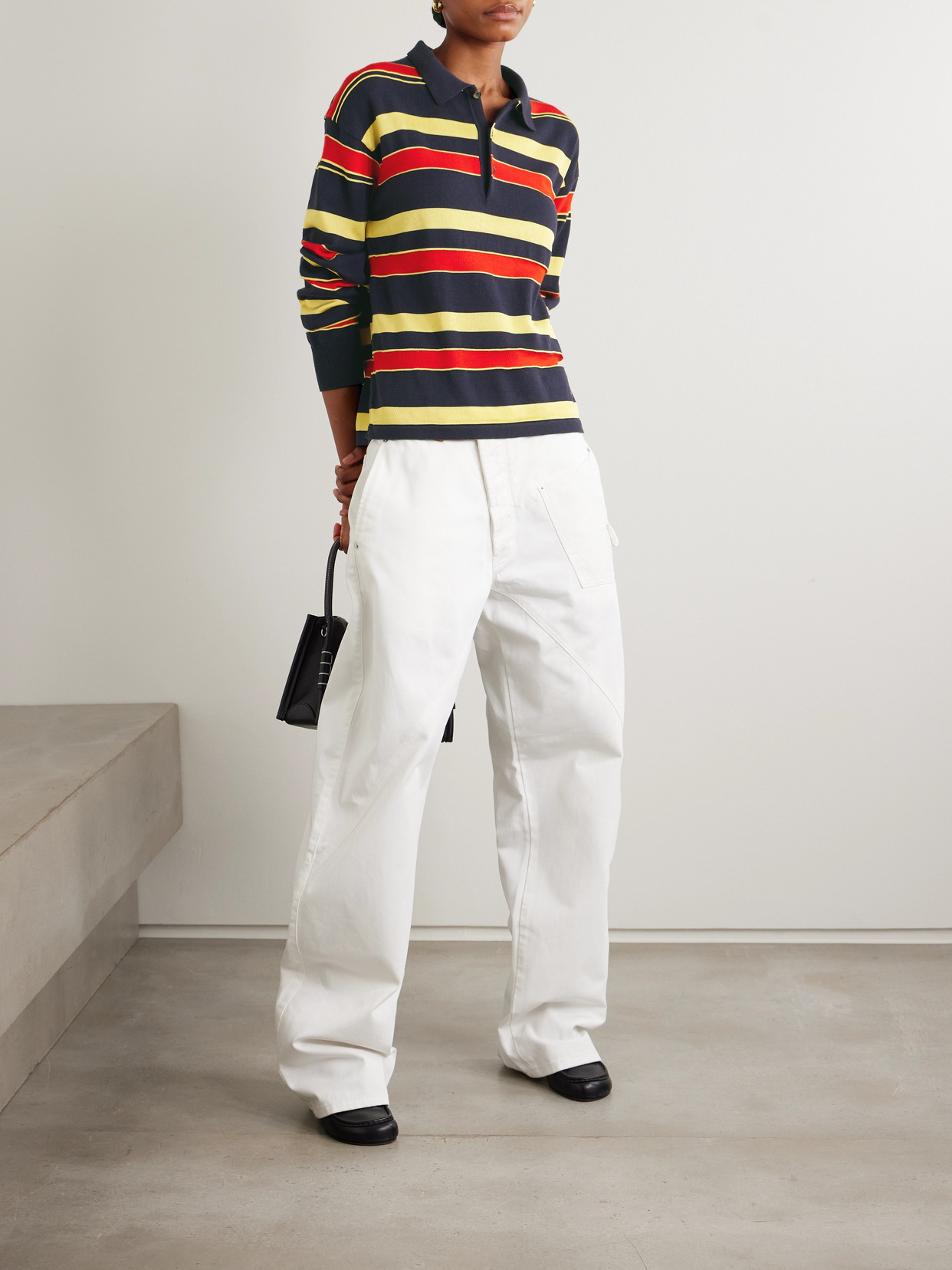 Striped Cotton And Wool-Blend Polo