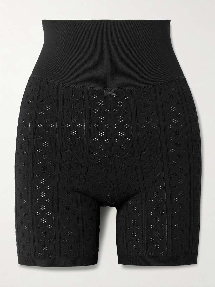 JW Anderson Bow-embellished Pointelle-knit Recycled-jersey Shorts