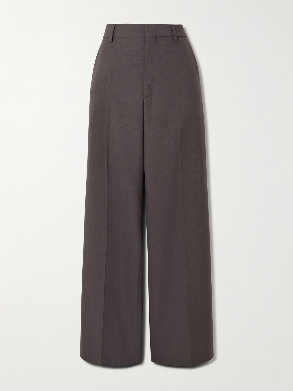 Jw Anderson Grain De Poudre Wool Wide-leg Pants In Gray