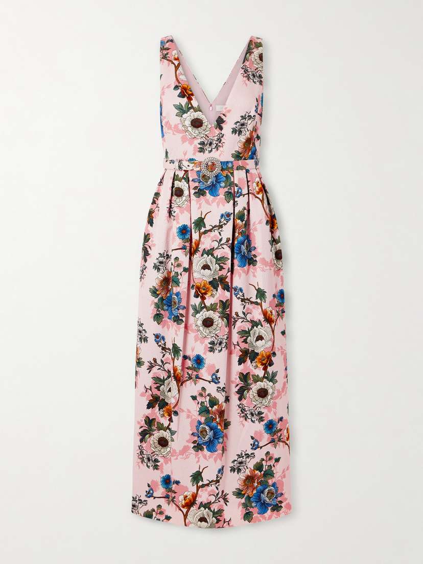 Borgo de Nor Jules Floral-print Cotton-blend Cloqué Midi Dress