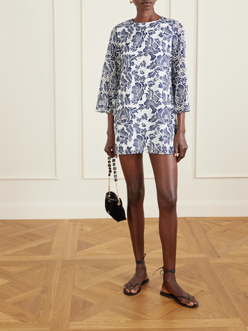 Borgo de Nor Stevie cotton-blend corded lace mini dress