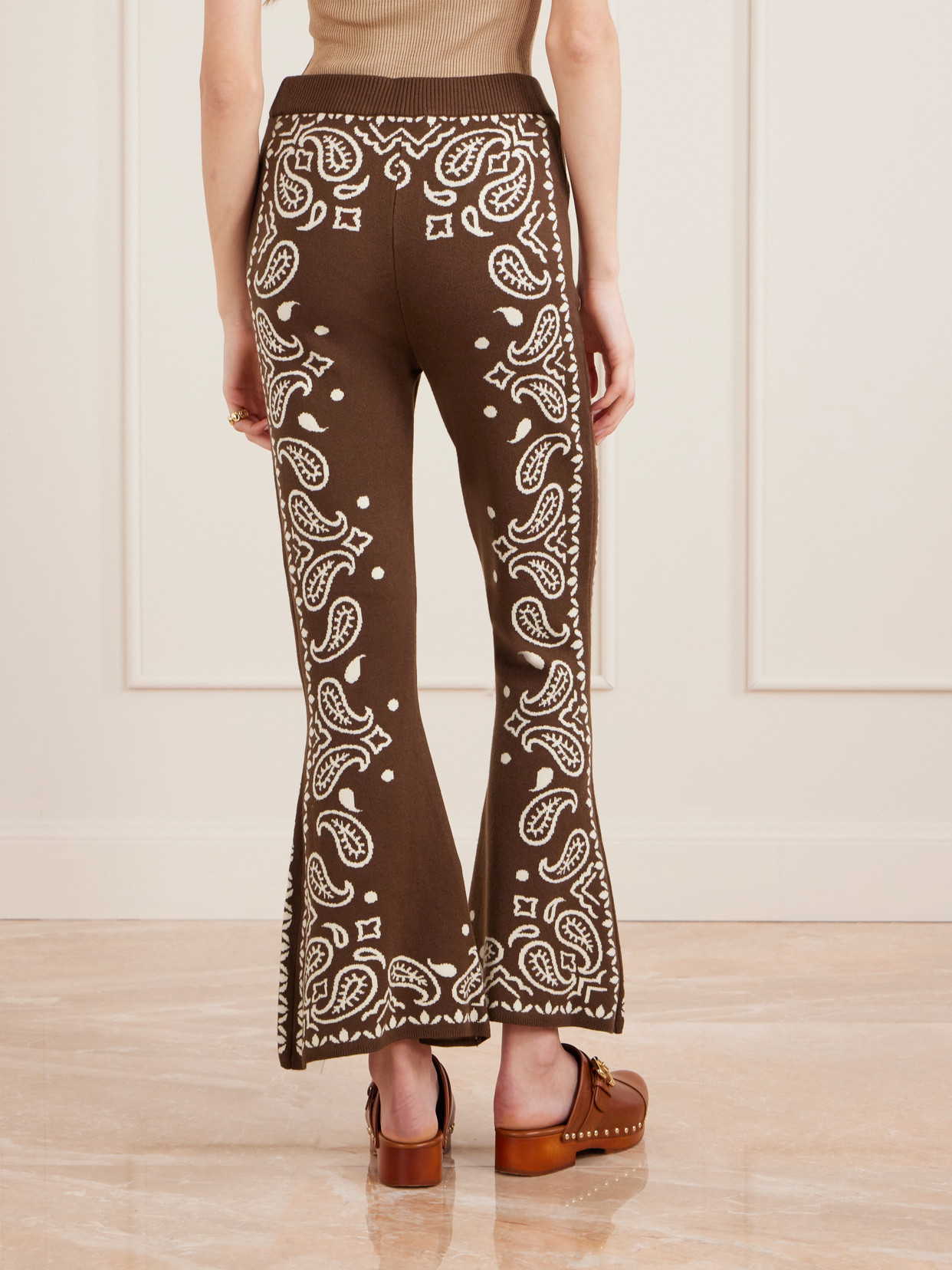 Farm Rio Jacquard-knit Flared Pants In Multi