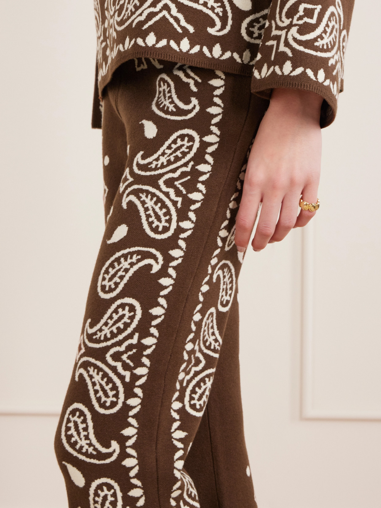 Farm Rio Jacquard-knit Flared Pants In Multi