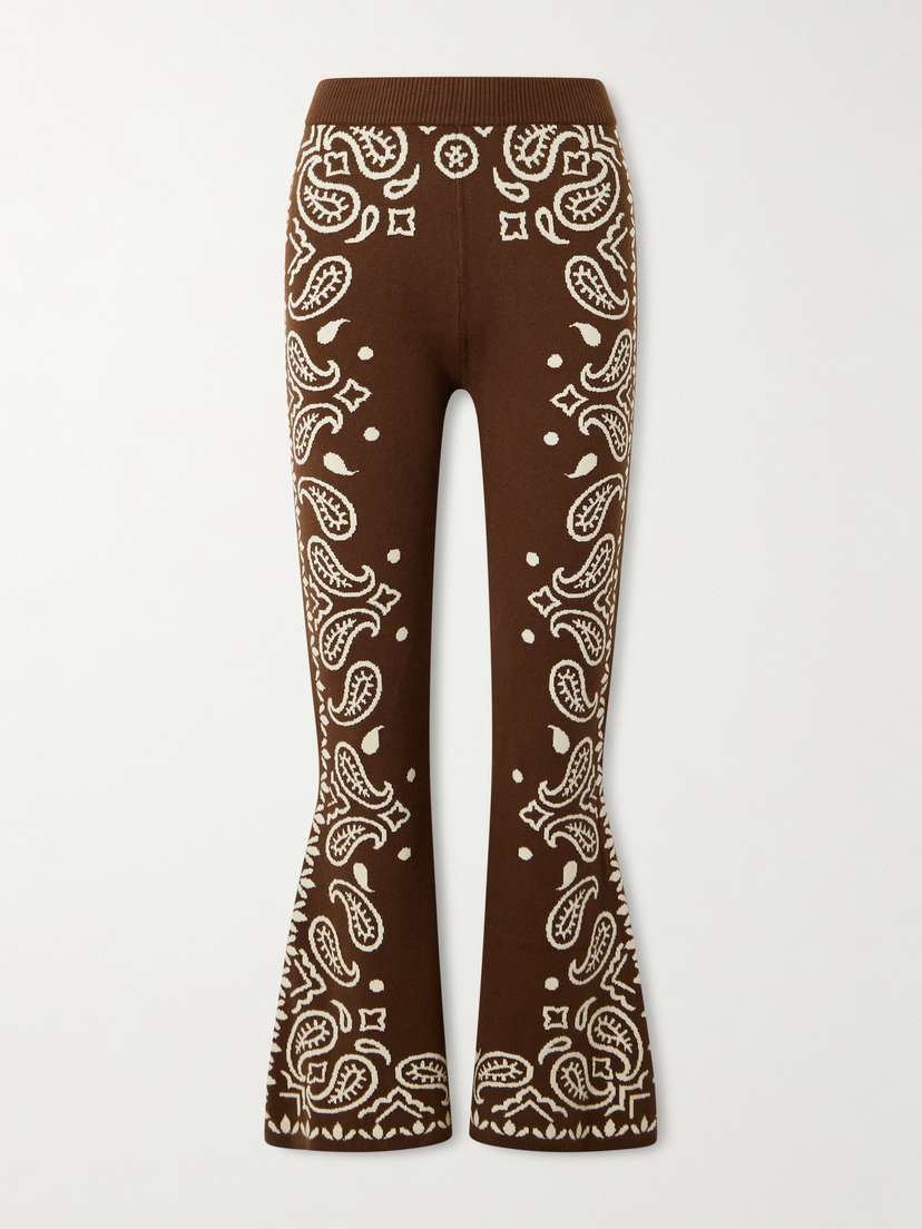 Farm Rio Jacquard-knit Flared Pants
