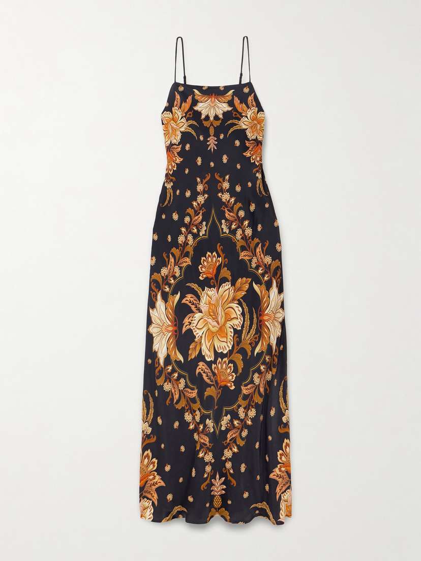 Farm Rio Paisley-print Satin-jersey Maxi Dress