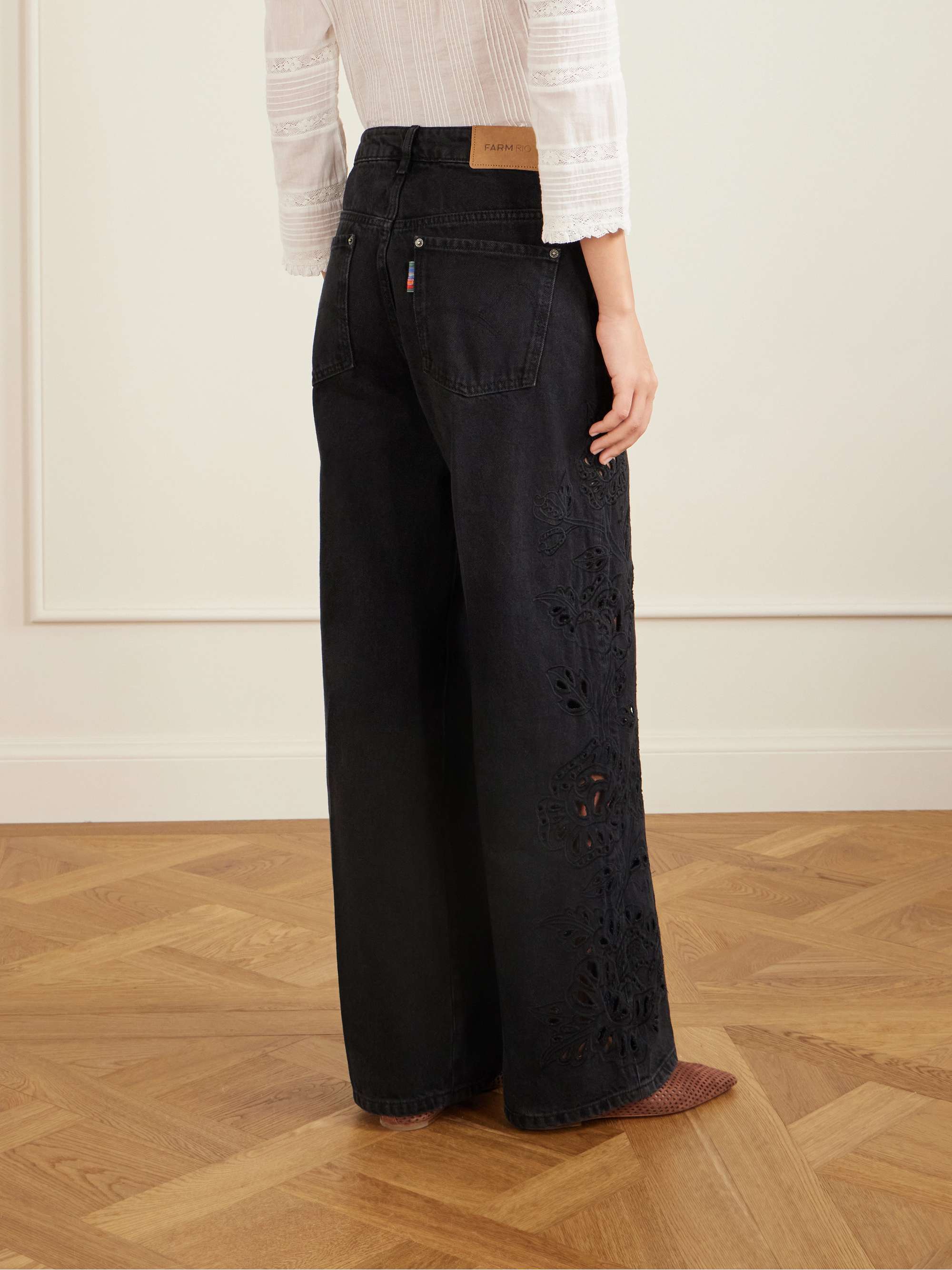 FARM RIO Richelieu high-rise wide-leg jeans | NET-A-PORTER