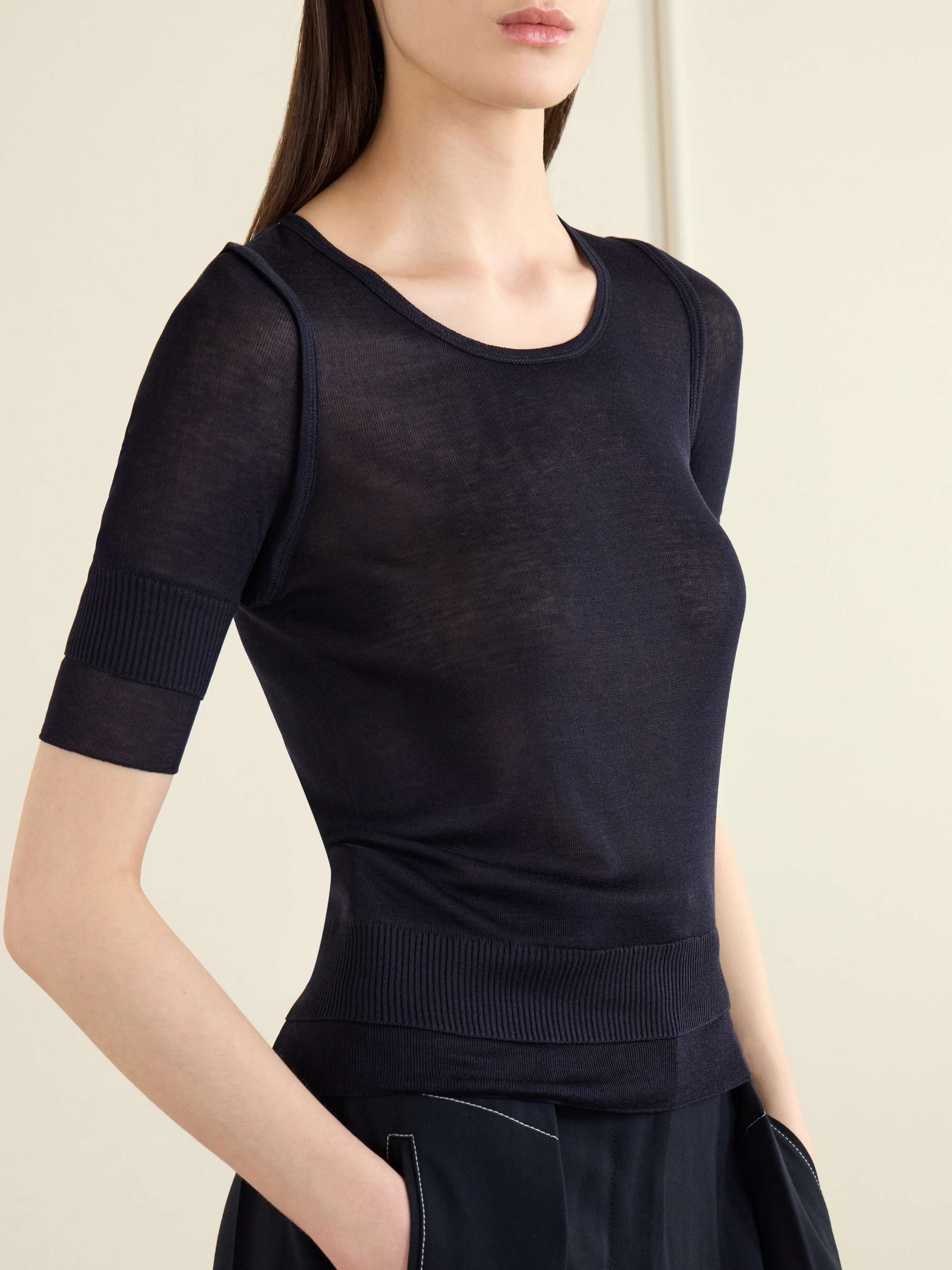 LEMAIRE Trompe l'oeil knitted T-shirt | NET-A-PORTER