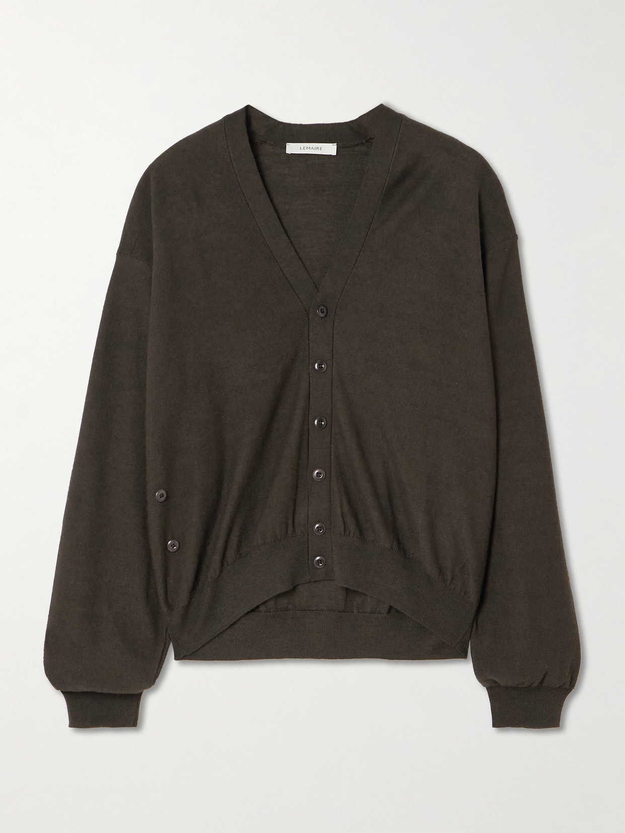 Lemaire Twisted Wool-blend Cardigan In Black