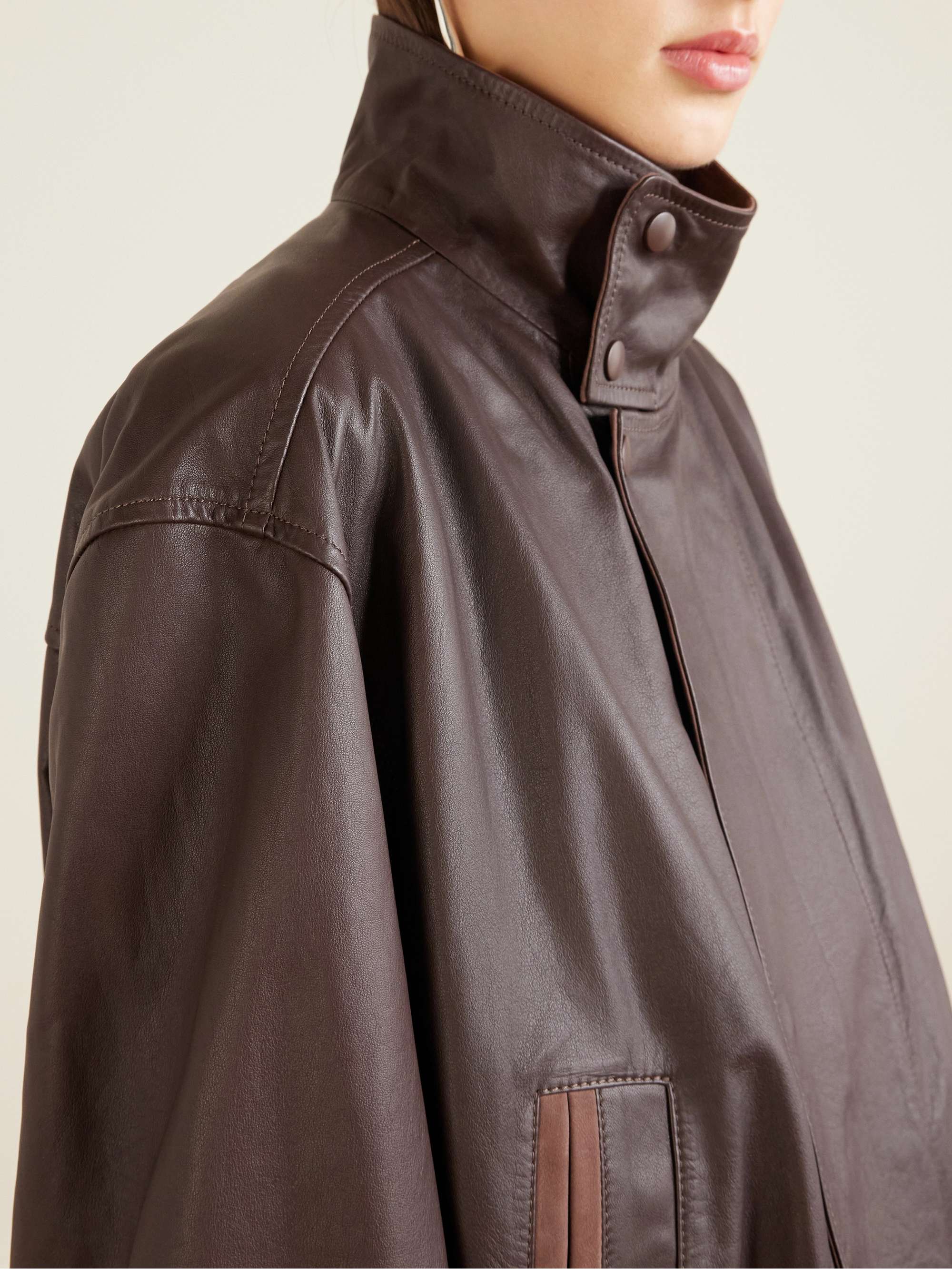 LEMAIRE Suede-trimmed leather jacket | NET-A-PORTER