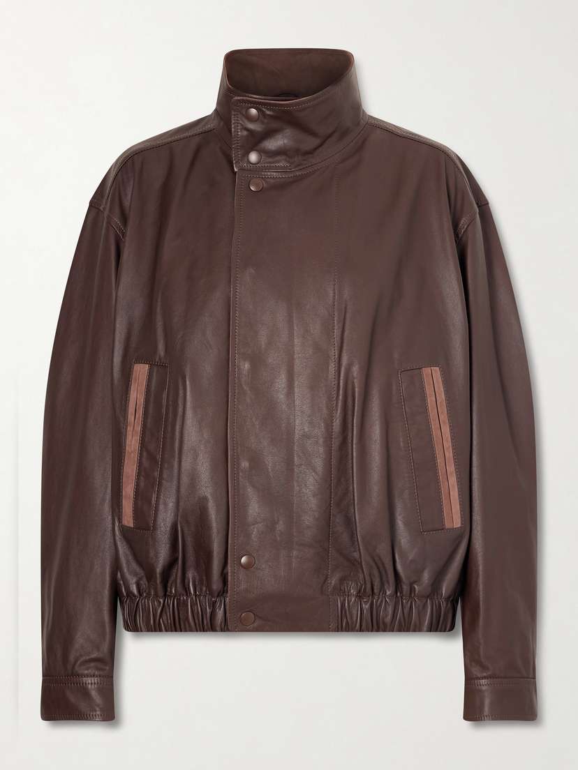 Lemaire Suede-trimmed Leather Jacket