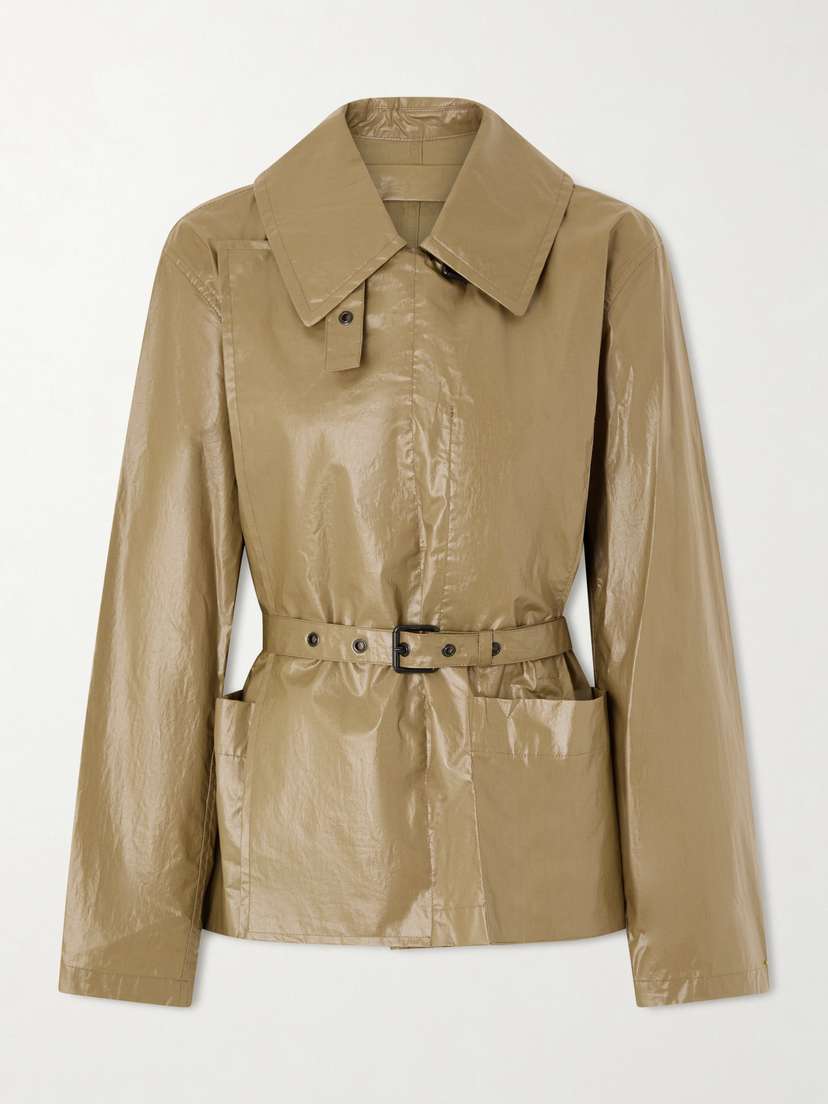 Lemaire Double-breasted Belted Coated Cotton-canvas Jacket