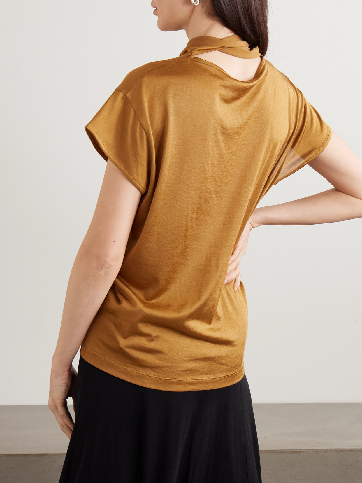 Tie-Neck Jersey T-Shirt
