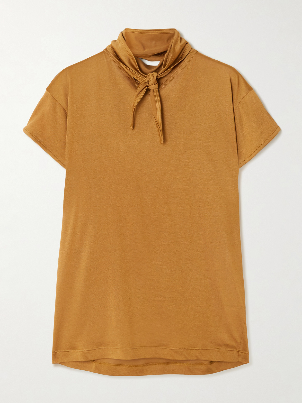Lemaire Tie-neck Jersey T-shirt In Yellow