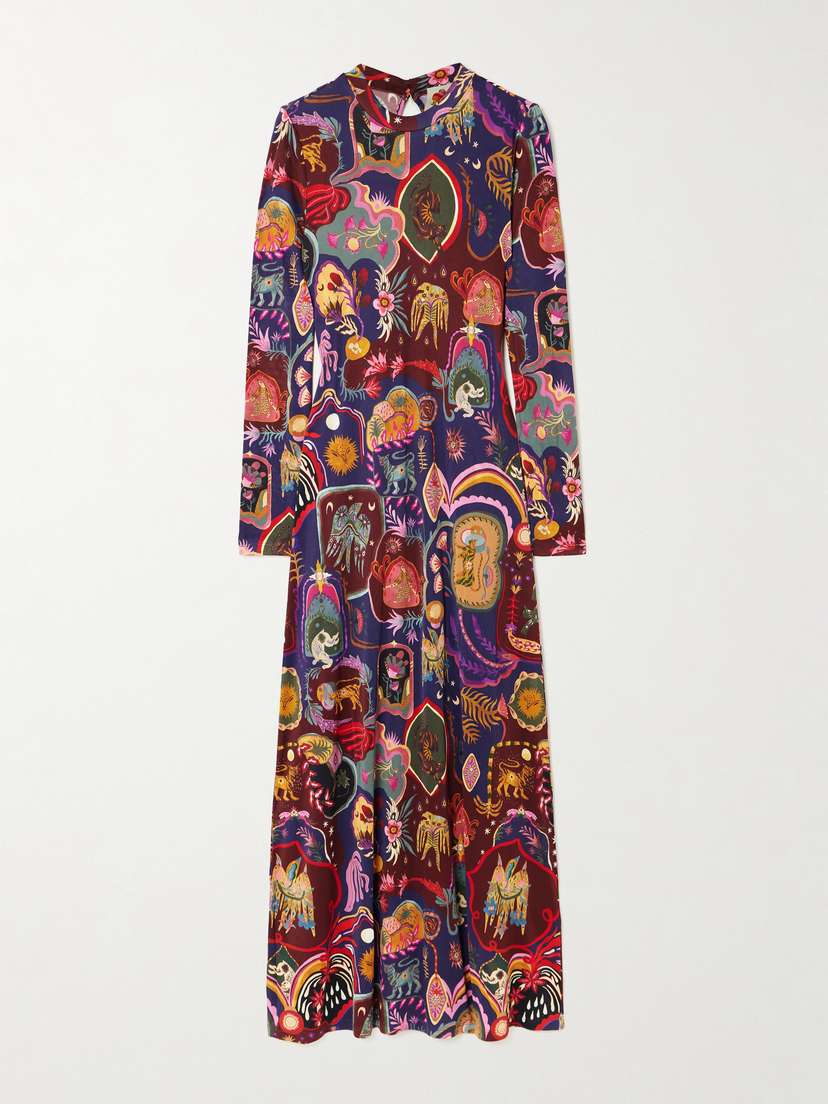 Farm Rio Printed Jersey Maxi Dress