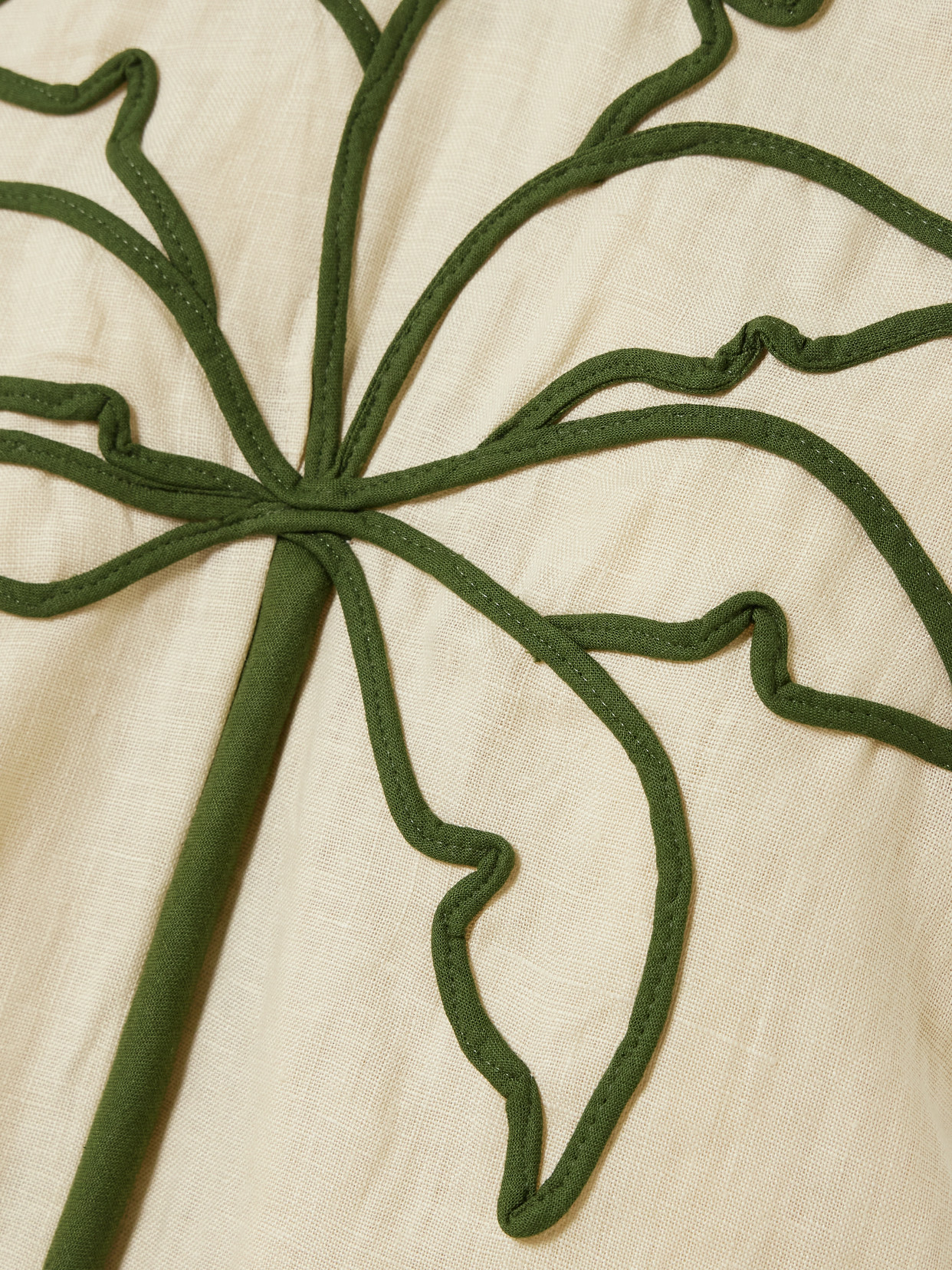 Farm Rio Sand Coconut Embroidery Halter Neck Euroflax Premium Linen Mini Dress In White