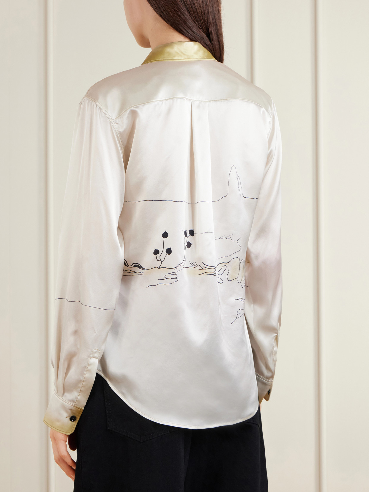 Printed Silk-Satin Shirt