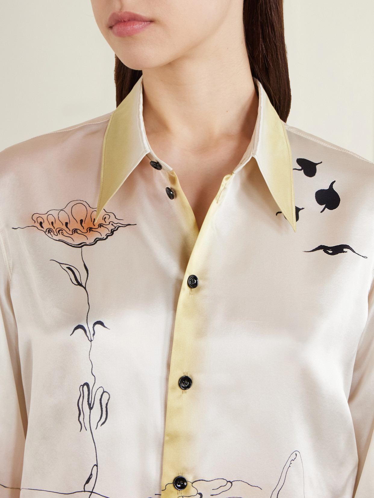 Printed Silk-Satin Shirt
