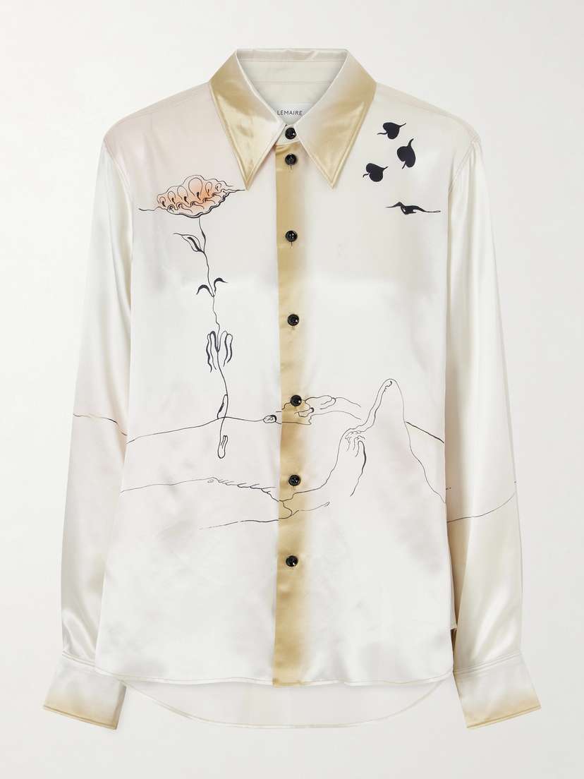 Lemaire Printed Silk-satin Shirt