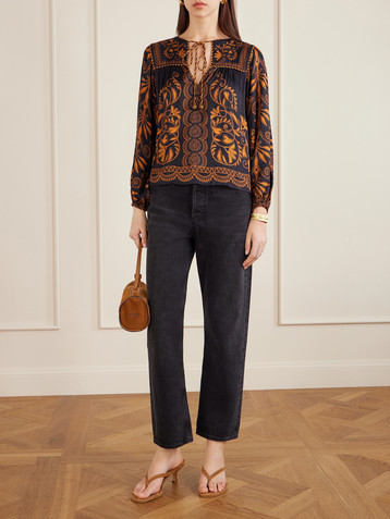 FARM Rio Cornely Ainika printed voile blouse