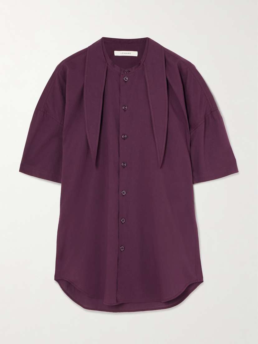 Lemaire Tie-neck Cotton-muslin Shirt