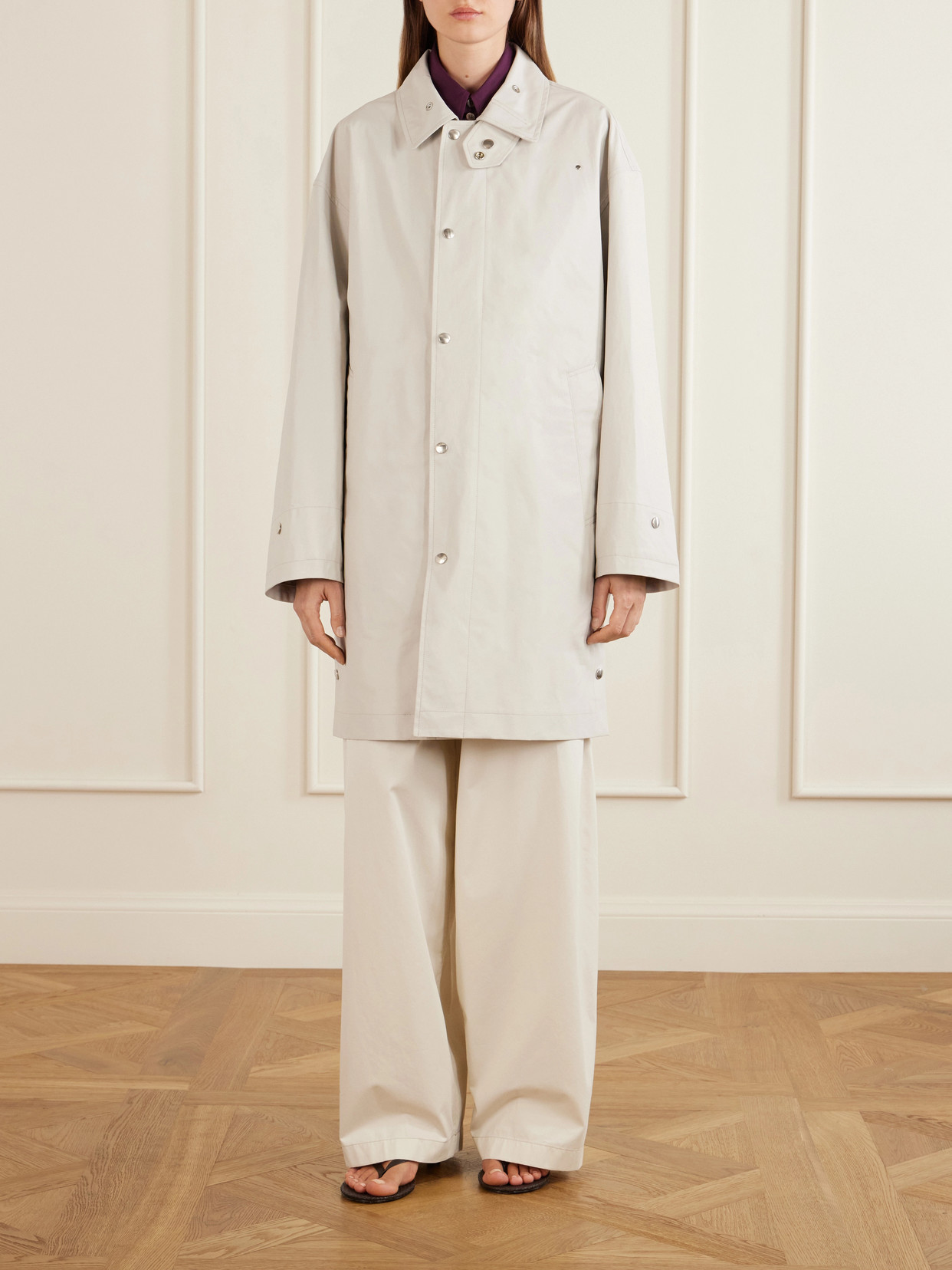 Coated Cotton-Canvas Coat