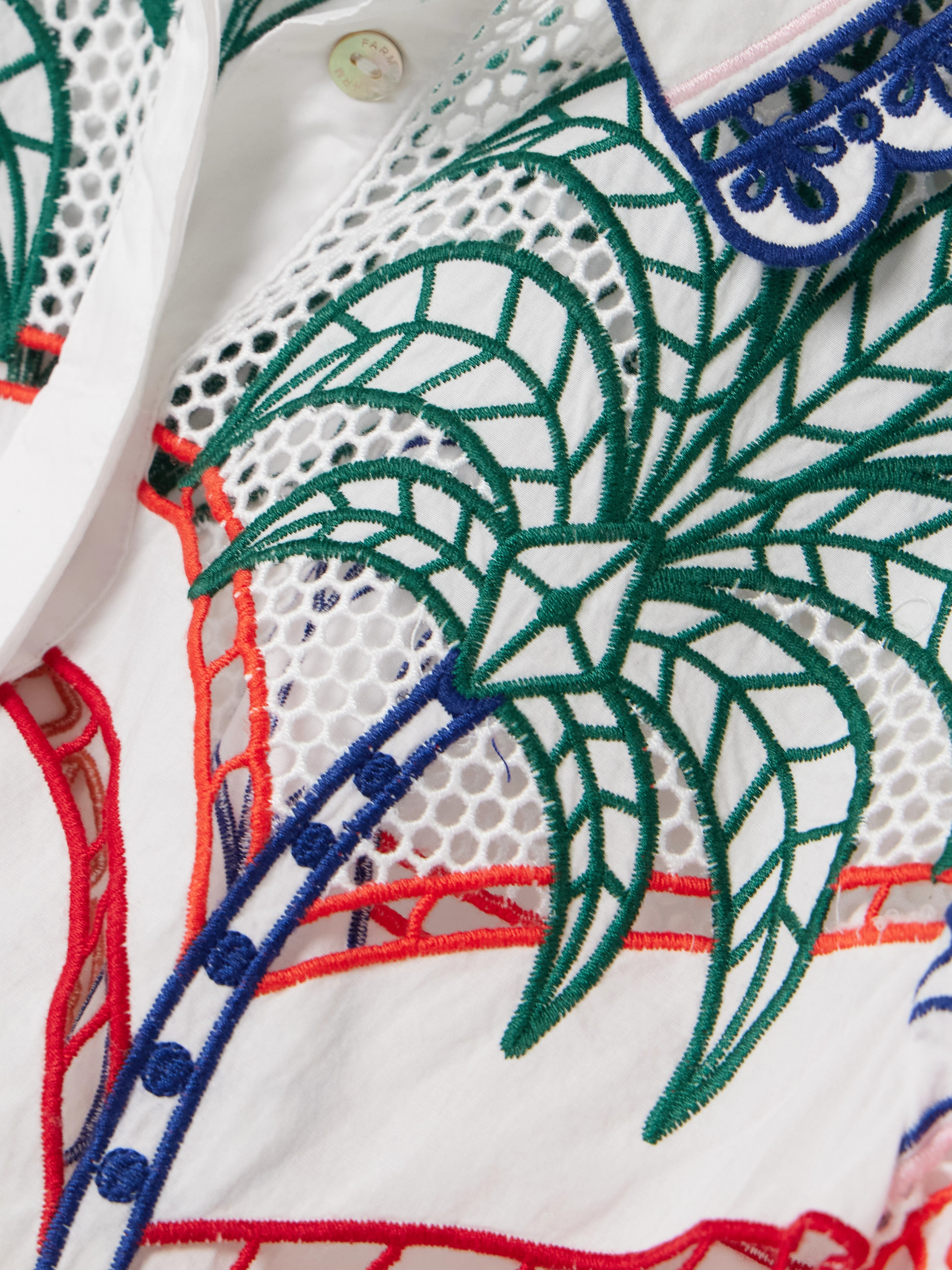 FARM Rio Scalloped richilieu cotton shirt