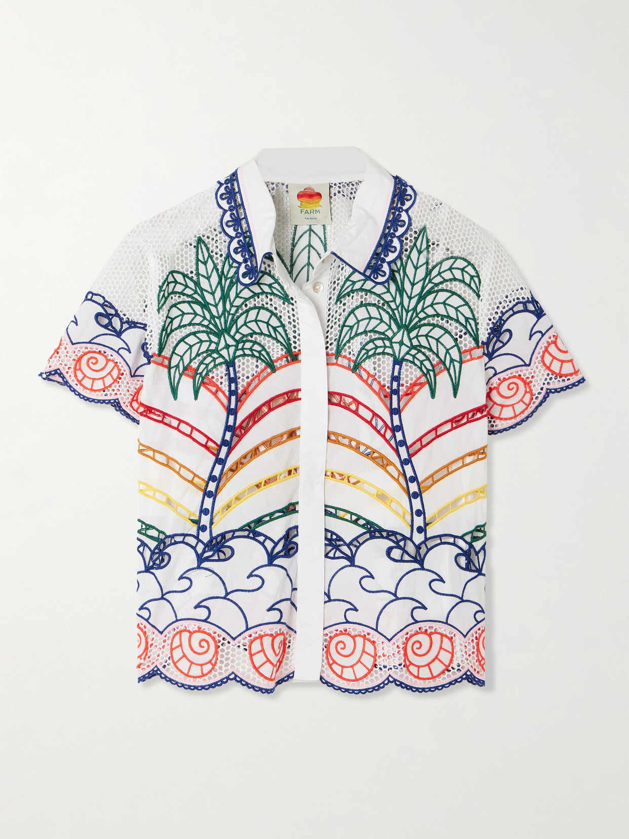 Scalloped Richilieu Cotton Shirt