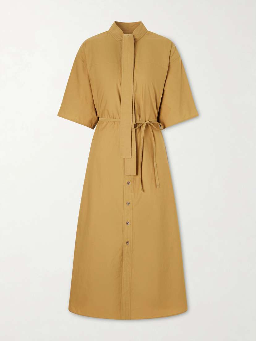 Lemaire Reversible Scarf-detailed Cotton-blend Midi Dress