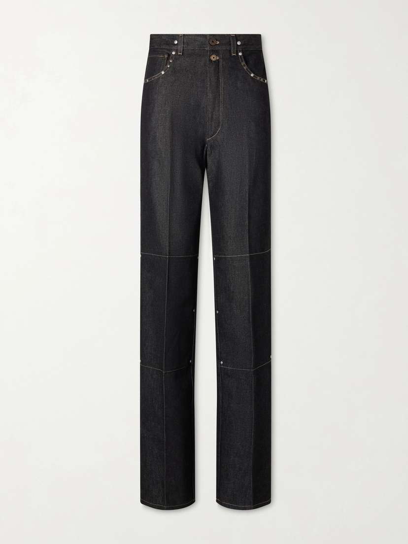 Lemaire High-rise Studded Straight-leg Jeans
