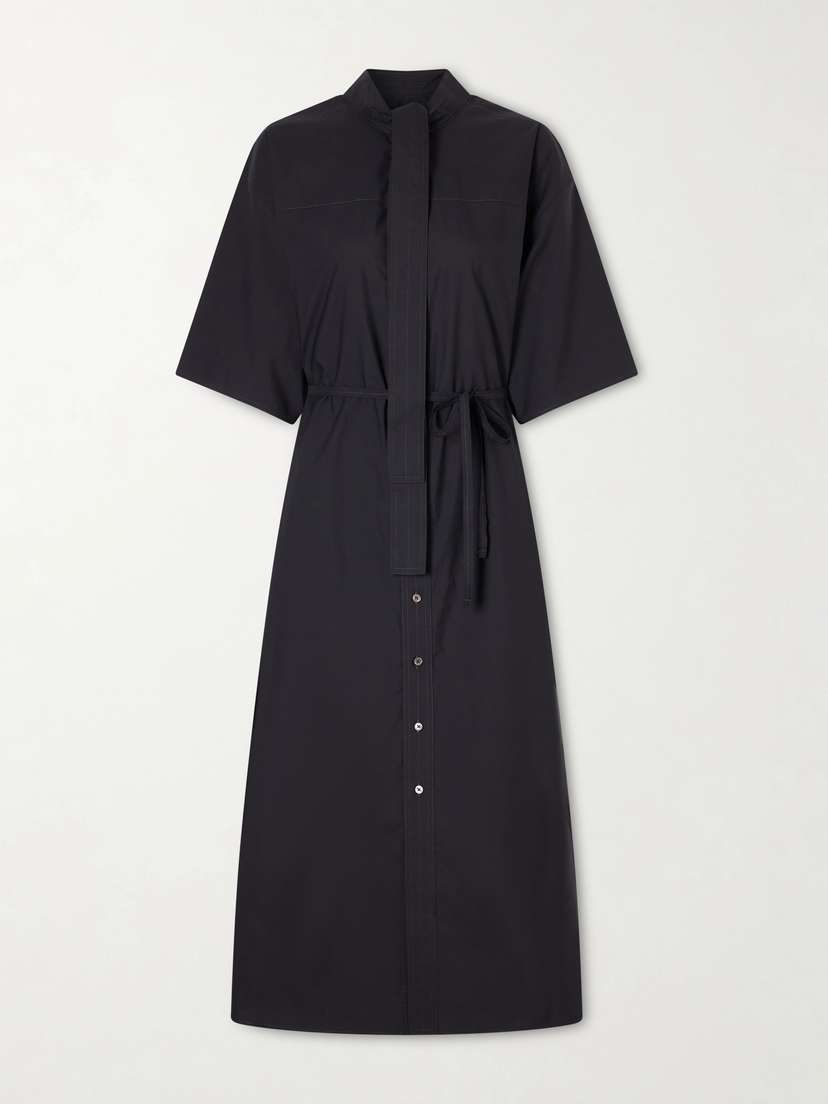 Lemaire Reversible Scarf-detailed Cotton-blend Midi Dress