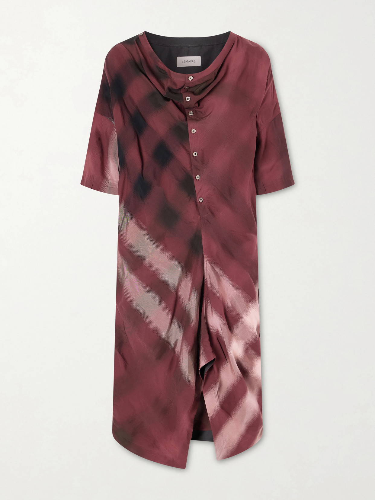 Lemaire Printed Jersey Midi Shirt Dress In Multi