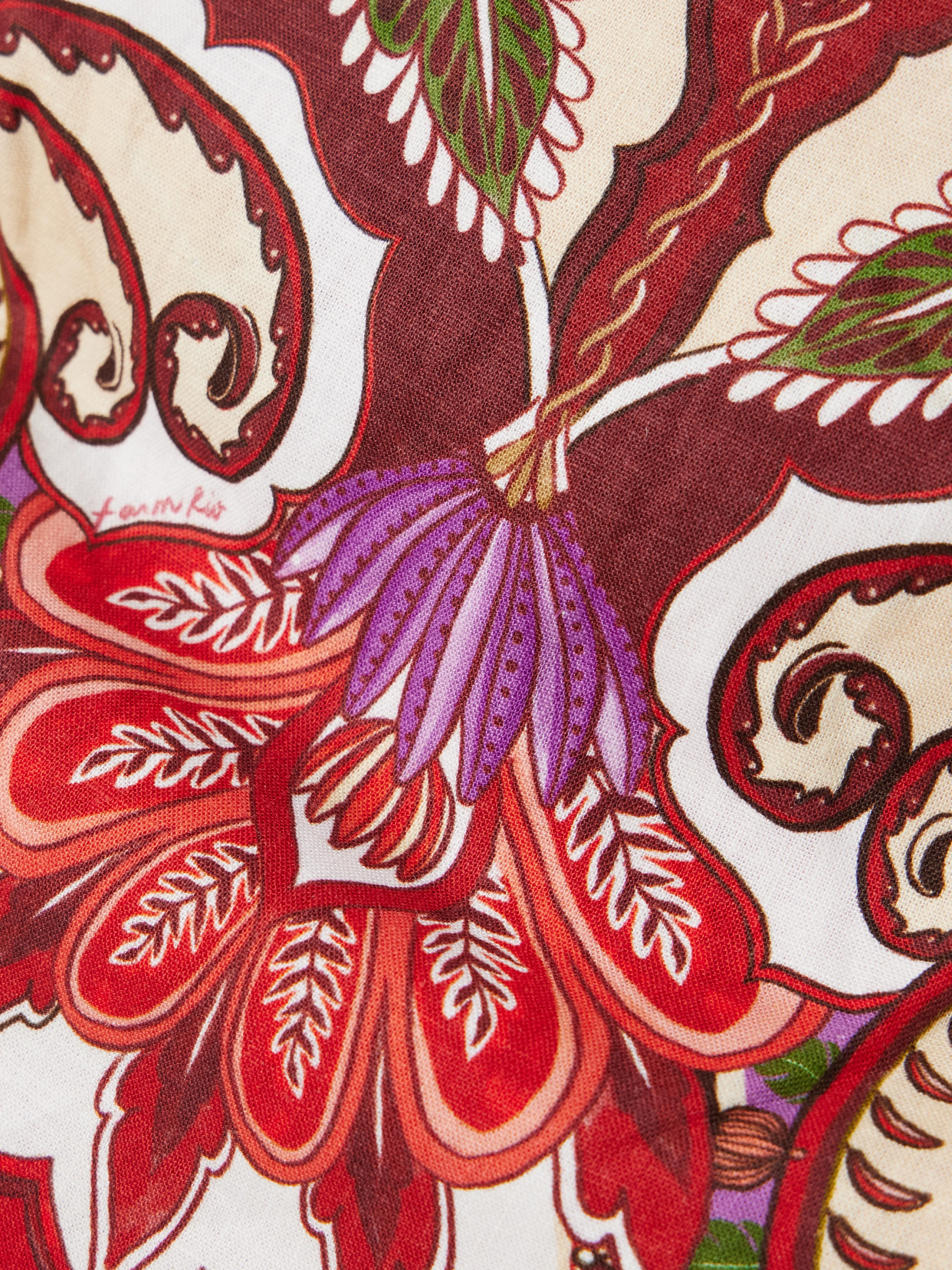 Farm Rio Odara One-shoulder Scalloped Printed Linen-blend Top In Multi