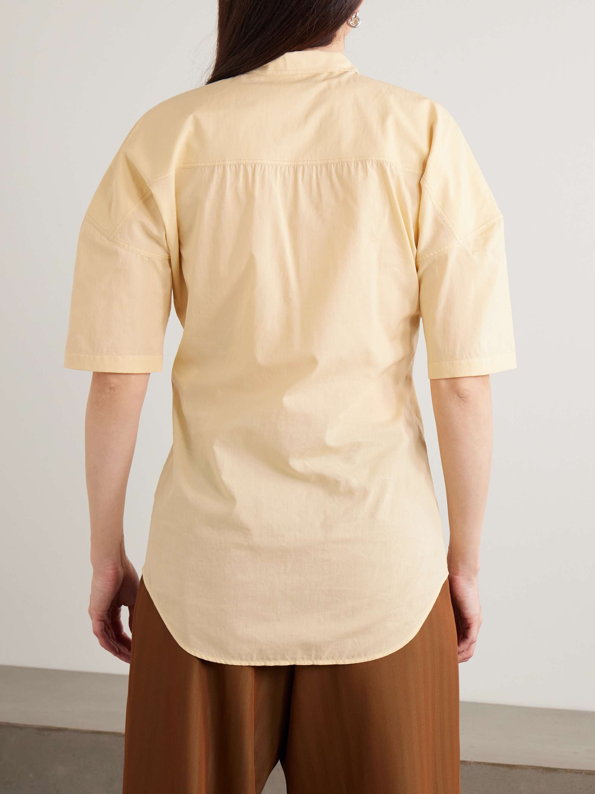 LEMAIRE Tie-neck cotton-muslin shirt | NET-A-PORTER