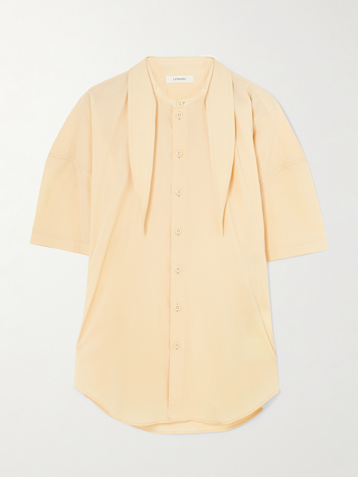 Tie-Neck Cotton-Muslin Shirt