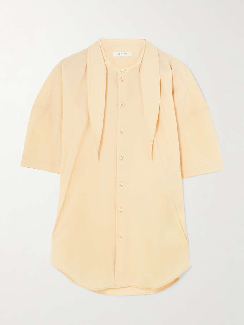 Lemaire Tie-neck Cotton-muslin Shirt