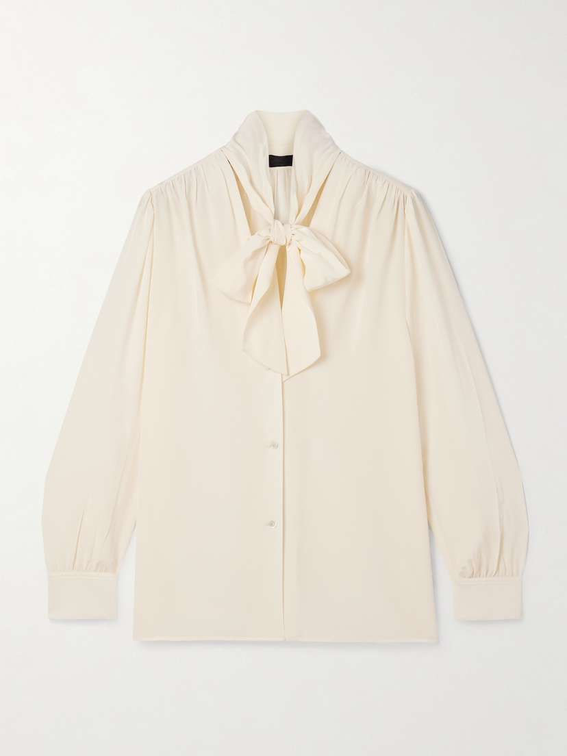 Nili Lotan Colt Pussy-bow Silk Crepe De Chine Blouse