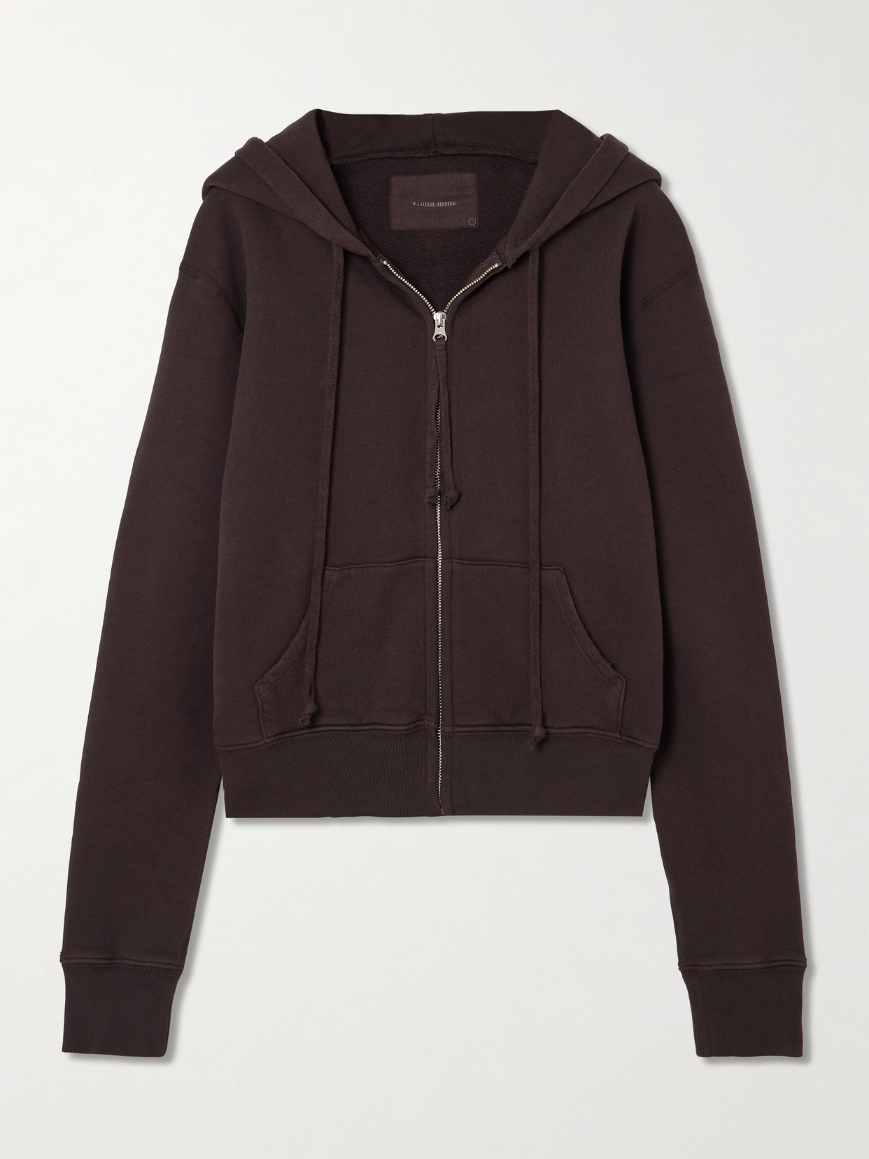 Nili Lotan Callie Cotton-jersey Hoodie In Brown