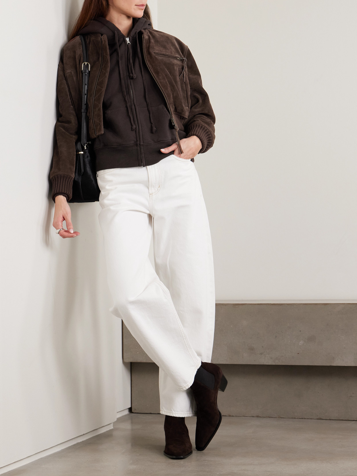 Nili Lotan Callie Cotton-jersey Hoodie In Brown