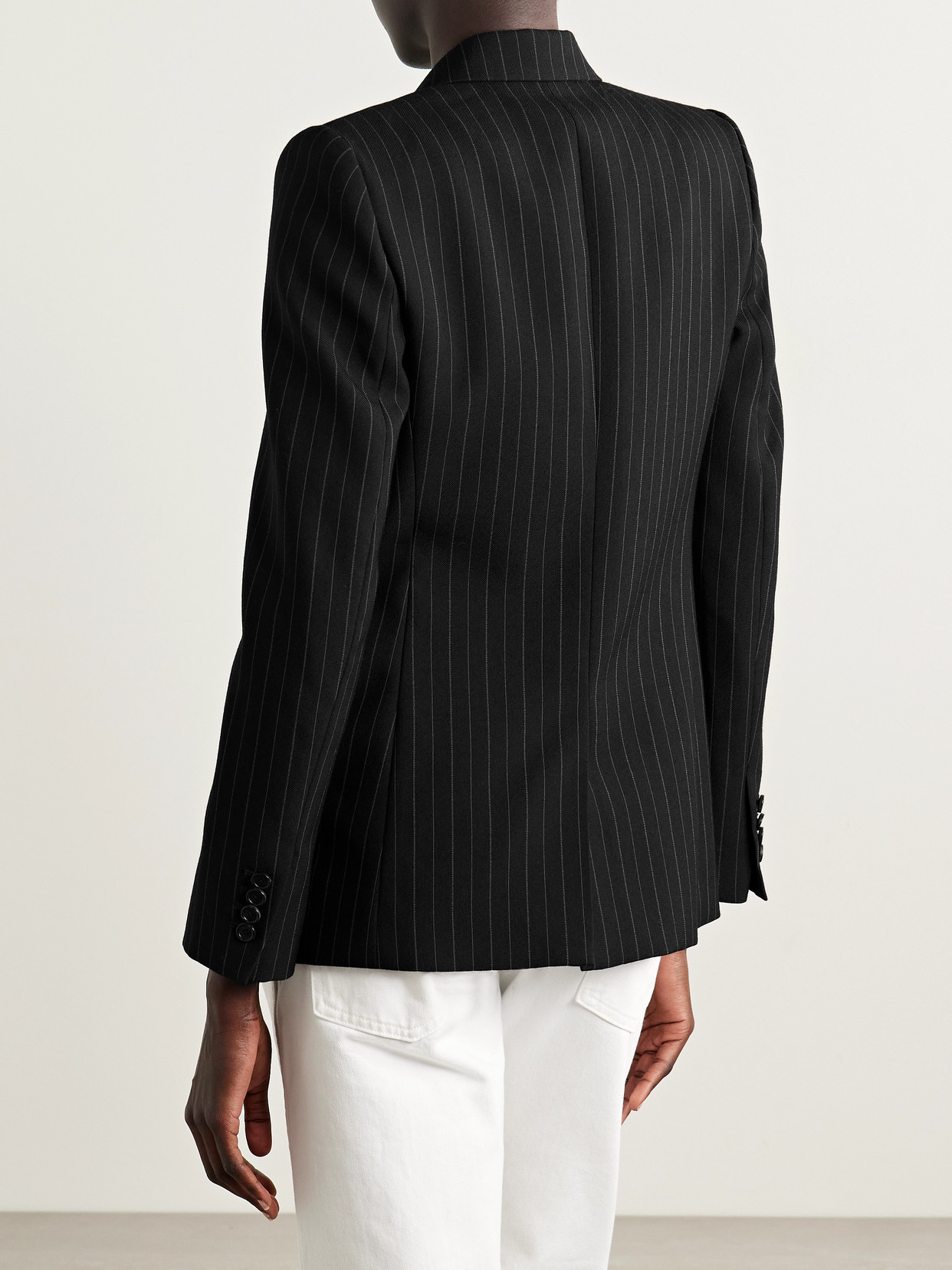 Nili Lotan Anabel Pinstriped Wool-blend Twill Blazer In Black