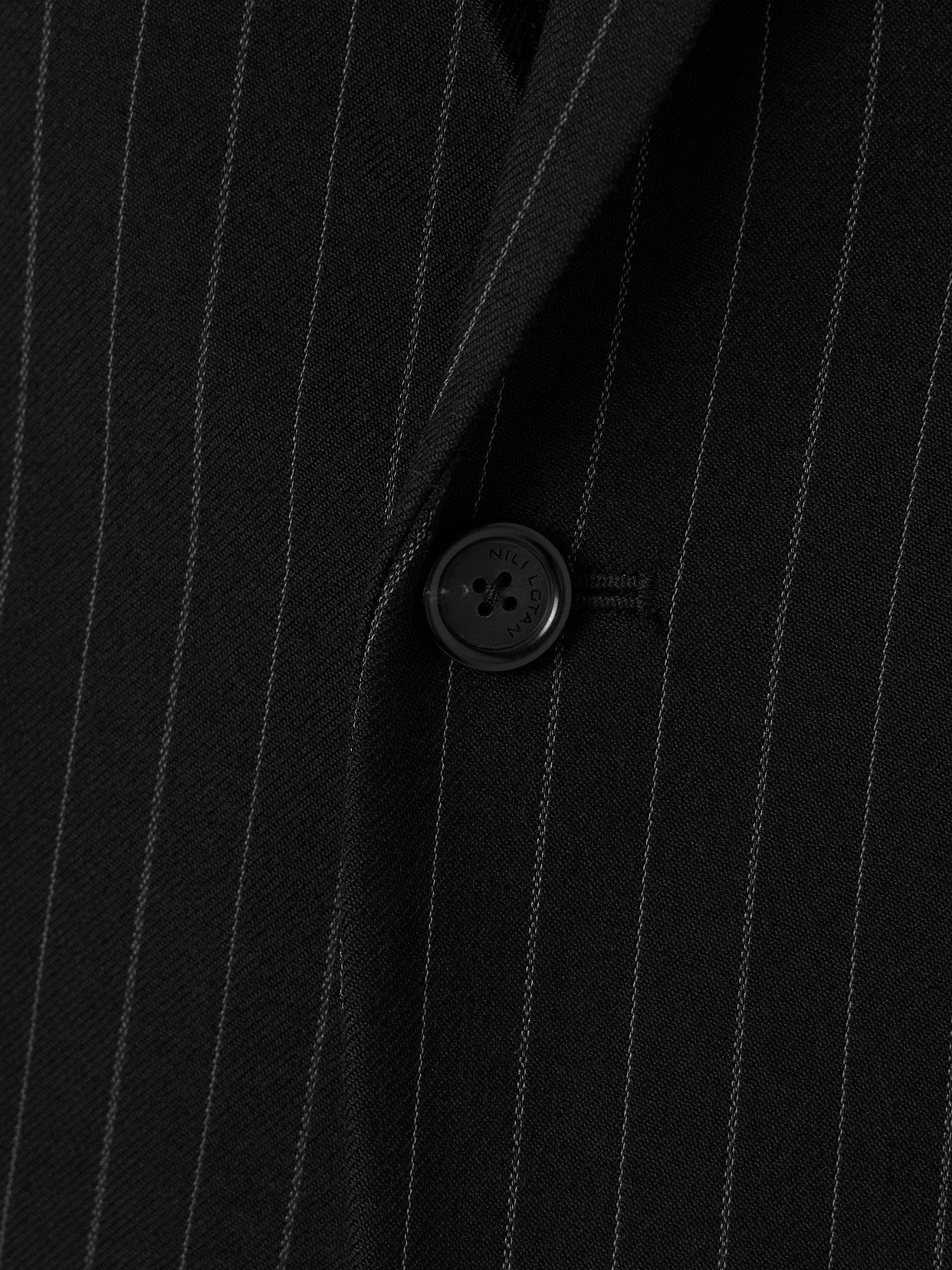 Nili Lotan Anabel Pinstriped Wool-blend Twill Blazer In Black