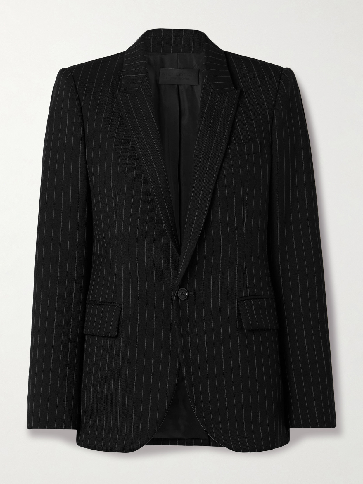 Nili Lotan Anabel Pinstriped Wool-blend Twill Blazer In Black