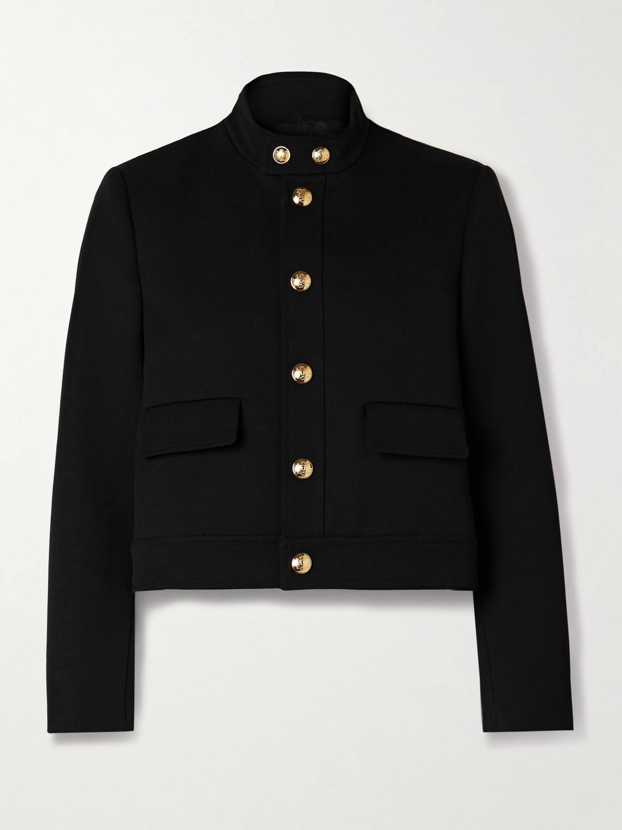 Nili Lotan Hadley Cropped Wool-twill Jacket In Black