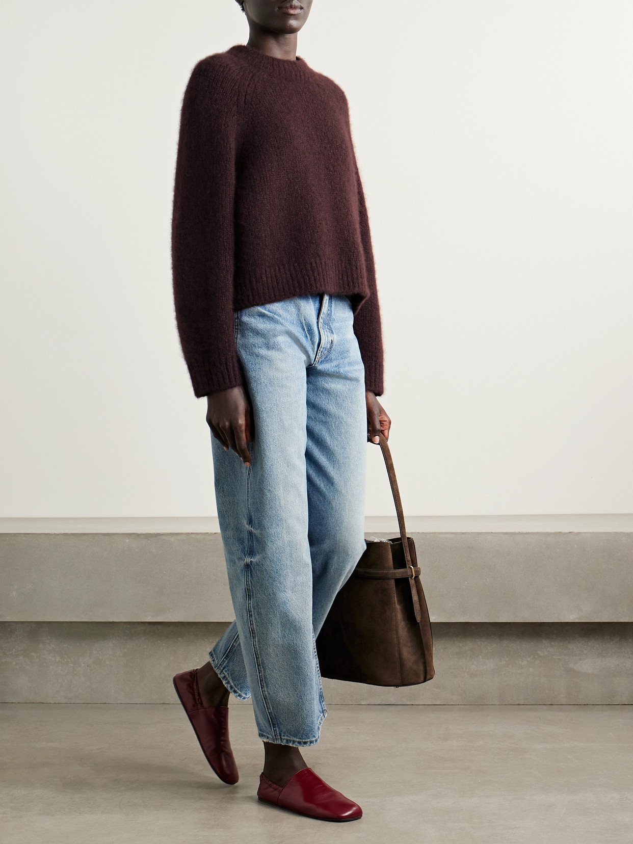 Nili Lotan Tomaso Cashmere And Silk-blend Sweater In Purple